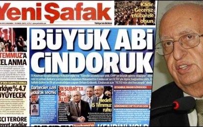 Yeni Şafak’ta Büyük Abi Cindoruk” başlığıyla, yürüyüş fikrini CHP’ye verenin Cindoruk! Olduğu haberine cevap gecikmedi